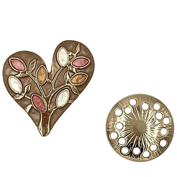 IWOU PROFESSIONAL Брошь-магнит Сердце природы коричневое, фото 2