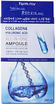FARMSTAY Сыворотка ампульная многофункциональная с гиалуроновой кислотой и коллагеном / AII-IN-ONE AMPOULE 250 мл, фото 2