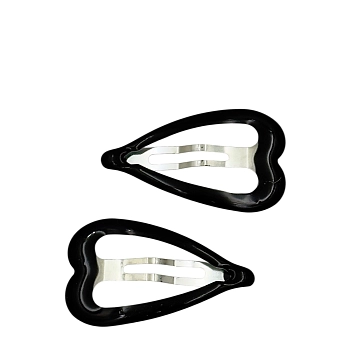 Заколка клик-клак Сердечки черные 5*3см 2 шт