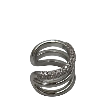 IWOU PROFESSIONAL Кафф Тройной со стразами цвет серебро, фото 3