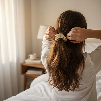 IWOU PROFESSIONAL Резинка для волос Шелк шампань 2шт, фото 3