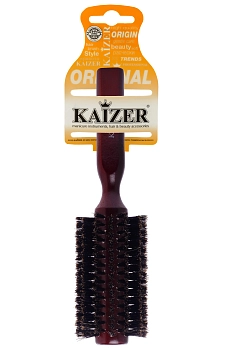 KAIZER Расческа с натуральной щетиной, деревянная, круглая, диаметр 55 мм, фото 3