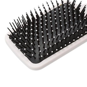 DEWAL BEAUTY Щетка массажная Прованс с пластиковым штифтом, квадратная, пудровая 13 рядов, фото 4