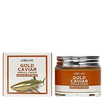 LEBELAGE Крем ампульный для лица с золотом и экстрактом икры / Lebelage Ampule Cream Gold Caviar 70 мл, фото 2