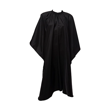 DEWAL PROFESSIONAL Пеньюар для стрижки Матовый, полиэстер, на крючках, черный 128х148 см, фото 1