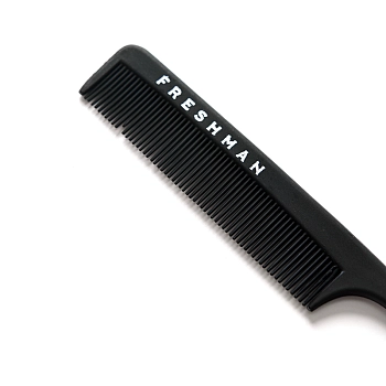 FRESHMAN Расческа для волос с металлическим хвостиком зубчиками одинаковой длины / Collection Carbon, фото 2