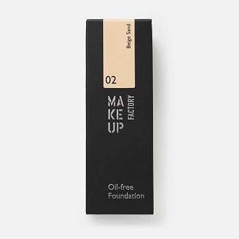 MAKE UP FACTORY Крем тональный матовый для нормальной и жирной кожи, 02 атласная кожа / Oil-free Foundation 20 мл, фото 2