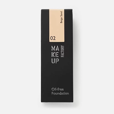 MAKE UP FACTORY Крем тональный матовый для нормальной и жирной кожи, 02 атласная кожа / Oil-free Foundation 20 мл, фото 2