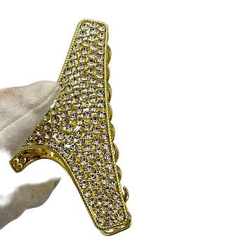 IWOU PROFESSIONAL Краб для волос Паутина из страз золото 4,5*9см, фото 4