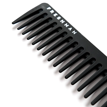 FRESHMAN Расческа-гребень рабочая для моделирования и стрижки с редкой посадкой / Collection Carbon, фото 2