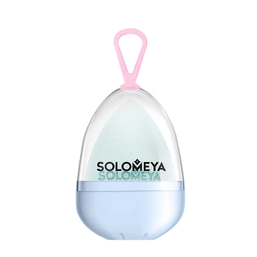 SOLOMEYA Спонж косметический для макияжа меняющий цвет, в упаковке-яйцо / Color Changing blending sponge Blue-pink 1 шт, фото 1