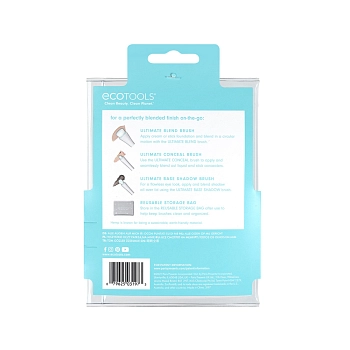ECOTOOLS Набор мини-кистей для макияжа с косметичкой / All Eyes On Me Mini 360 Ultimate Brush Kit, фото 3