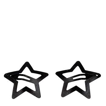 Заколка клик-клак Звездочки черные 3*3см 2 шт