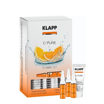 KLAPP Набор Сила витамина C (концентрат ампульный 2х3 мл + крем дневной 3 мл) C PURE Power Set, фото 2