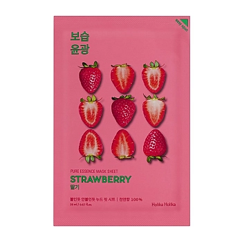 Маска тканевая освежающая Пьюр Эссенс, клубника / Pure Essence Mask Sheet Strawberry 20 мл