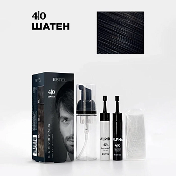 ESTEL PROFESSIONAL 4/0 краска-камуфляж для седины, шатен / ALPHA 20 мл, фото 2