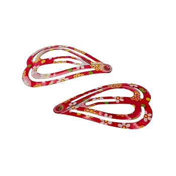 IWOU PROFESSIONAL Заколка клик-клак разноцветные Сердечки 2шт, фото 5