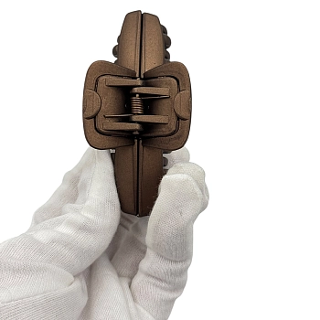 IWOU PROFESSIONAL Краб для волос двухрядный Акула коричневый 8,5см, фото 3