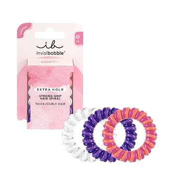 Набор резинок-браслетов для густых волос, 6 шт / invisibobble EXTRA HOLD Twirl Boss