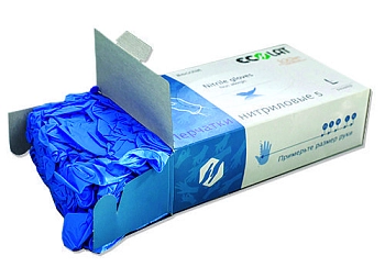 ECOLAT Перчатки нитриловые, голубые, размер S / 5 EcoLat 100 шт, фото 2