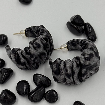 IWOU PROFESSIONAL Серьги Леопарды текстильные 1шт, фото 4