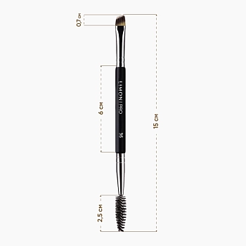 LIMONI Кисть двусторонняя для бровей и ресниц № 36, щетина-синтетика / Professional, фото 2