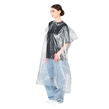 ЧИСТОВЬЕ Пеньюар для парикмахеров Классик п/э прозрачный 160 х 120 50 шт, фото 4