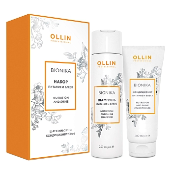OLLIN PROFESSIONAL Набор Питание и блеск для волос (шампунь 250 мл, кондиционер 200 мл) OLLIN BIONIKA, фото 2