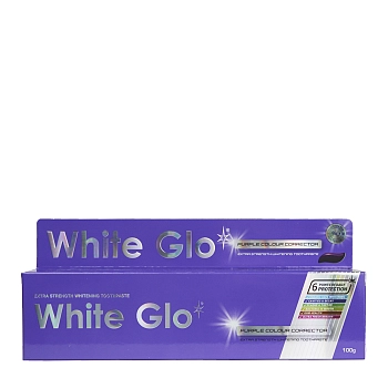 WHITE GLO Паста зубная отбеливающая с корректором цвета / White Glo Purple Colour Corrector 100 гр, фото 3