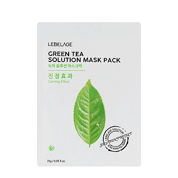 Маска тканевая для лица с экстрактом зеленого чая / Lebelage Green Tea Solution Mask 25 гр