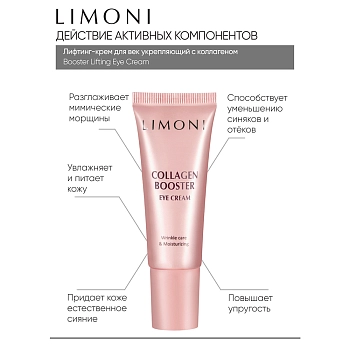 LIMONI Крем-лифтинг укрепляющий с коллагеном для век, туба / СOLLAGEN BOOSTER LIFTING EYE CREAM 25 мл, фото 5