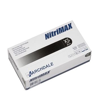 ЧИСТОВЬЕ Перчатки нитрил черные XS NitriMax 100 шт, фото 2