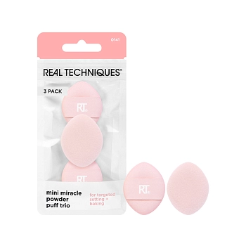 REAL TECHNIQUES Набор мини-пуховок для пудры, 3 шт / Real Techniques Mini Miracle Powder Puff Trio, фото 2
