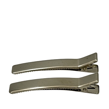 IWOU PROFESSIONAL Зажим для волос прямоугольный металл 0,9*4,5см 2 шт, фото 3