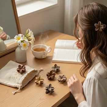 IWOU PROFESSIONAL Набор крабов мини Цветочки мокко 6шт, фото 4