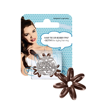 Резинка для волос / invisibobble NANO Pretzel Brown (с подвесом)