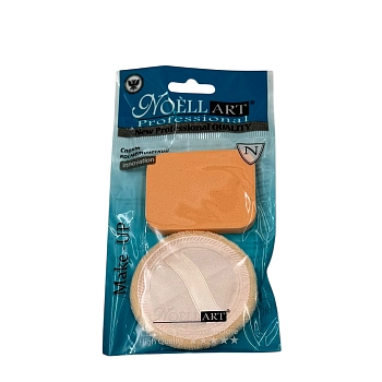 Набор спонж макияжный и пуховка для пудры 1шт/NoellART