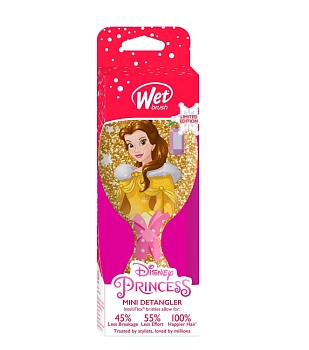 WET BRUSH Щетка для спутанных волос мини, Дисней Бэлль / MINI DETANGLER DISNEY GLITTER BALL BELLE, фото 4