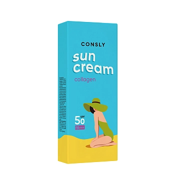 CONSLY Крем солнцезащитный для нормальной и сухой кожи с морским коллагеном SPF 50+/PA+++ / Consly 50 мл, фото 2