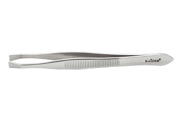 KAIZER Пинцет для бровей, прямой, серебро, фото 3