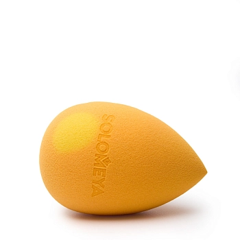 SOLOMEYA Спонж для макияжа меняющий цвет Капля, оранжево-желтый / Color Changing Drop blending sponge Orange-Yellow 1 шт, фото 4