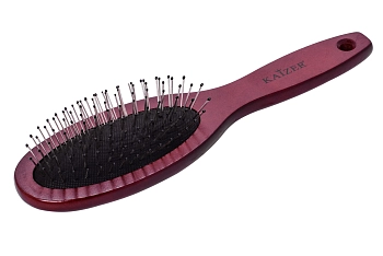 KAIZER Расческа деревянная, массажная, металлические зубья, фото 6