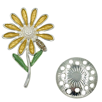 IWOU PROFESSIONAL Брошь-магнит Ромашка желтая, фото 2