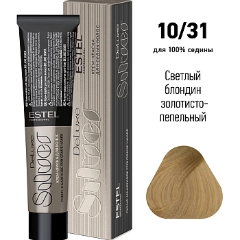 ESTEL PROFESSIONAL 10/31 краска для волос, светлый блондин золотисто-пепельный / DE LUXE SILVER 60 мл, фото 2