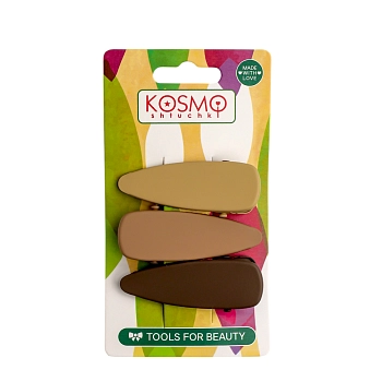 Набор зажимов 3 шт, широкий, цвет в ассортименте / KosmoShtuchki