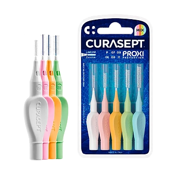 CURASEPT Набор ершиков межзубных, из пяти размеров (ISO 0, 0,6мм; ISO 1, 0,7мм; ISO 1, 0,8мм; IS0 2, 0,9мм; ISO 3, 1,1мм) Curasept PROXI PREVENTION 5 шт, фото 2