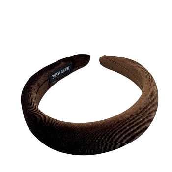 IWOU PROFESSIONAL Ободок для волос Бархат горький шоколад 3см, фото 2