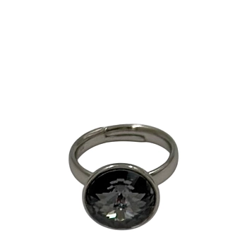 Кольцо Алмаз серый графит