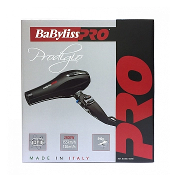 BABYLISS PRO Фен BaByliss Pro Prodigio, ионизация, 2 насадки, 2300Вт, фото 4