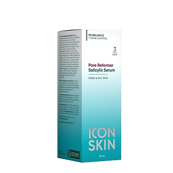 ICON SKIN Сыворотка с салициловой кислотой для лица / Re:Balance Pore Reformer 30 мл, фото 4